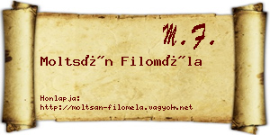 Moltsán Filoméla névjegykártya
